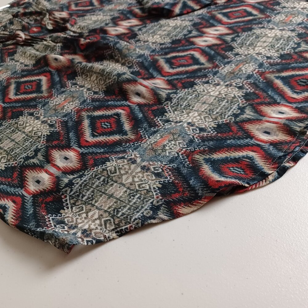 Aztec Pattern Tab Sleeve Blouse - Picture 6 of 16
